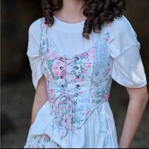 Selkie The Picnic Blanket Duchess Corset Patchwork Floral Size Small NWT